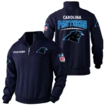 Carolina Panthers Quarter Zip Sweatshirt Stand Collar Custom Name