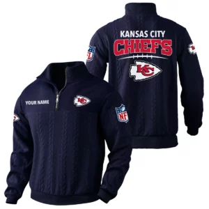 Kansas City Chiefs Quarter Zip Sweatshirt Stand Collar Custom Name