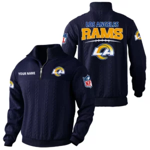 Los Angeles Rams Quarter Zip Sweatshirt Stand Collar Custom Name