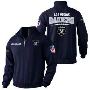 Las Vegas Raiders Quarter Zip Sweatshirt Stand Collar Custom Name