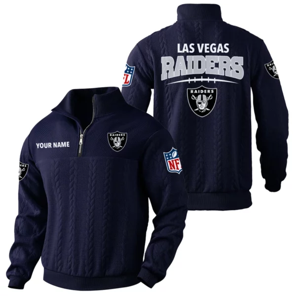 Las Vegas Raiders Quarter Zip Sweatshirt Stand Collar Custom Name