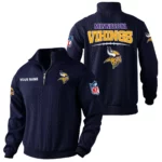 Minnesota Vikings Quarter Zip Sweatshirt Stand Collar Custom Name