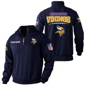 Minnesota Vikings Quarter Zip Sweatshirt Stand Collar Custom Name