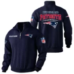New England Patriots Quarter Zip Sweatshirt Stand Collar Custom Name