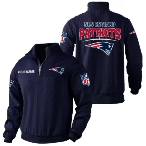 New England Patriots Quarter Zip Sweatshirt Stand Collar Custom Name