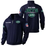 New York Jets Quarter Zip Sweatshirt Stand Collar Custom Name