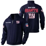 New York Giants Quarter Zip Sweatshirt Stand Collar Custom Name