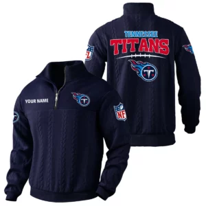 Tennessee Titans Quarter Zip Sweatshirt Stand Collar Custom Name