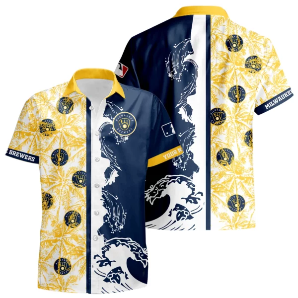 Milwaukee Brewers Hawaiian Shirt New 2026 Premium Crinkle Textured Personalize Name