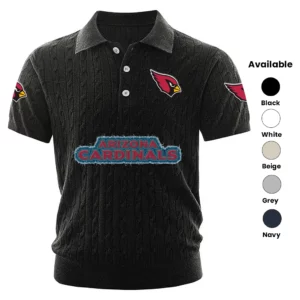 Arizona Cardinals Polo Shirt Men Knitted Top Texture, Short Sleeve
