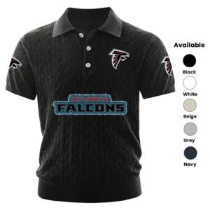 Atlanta Falcons Polo Shirt Men Knitted Top Texture, Short Sleeve