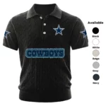 Dallas Cowboys Polo Shirt Men Knitted Top Texture, Short Sleeve