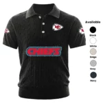 Kansas City Chiefs Polo Shirt Men Knitted Top Texture, Short Sleeve