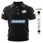 Los Angeles Rams Polo Shirt Men Knitted Top Texture, Short Sleeve