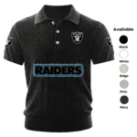 Las Vegas Raiders Polo Shirt Men Knitted Top Texture, Short Sleeve