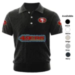 San Francisco 49ers Polo Shirt Men Knitted Top Texture, Short Sleeve