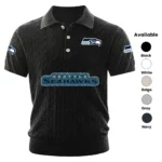 Seattle Seahawks Polo Shirt Men Knitted Top Texture, Short Sleeve