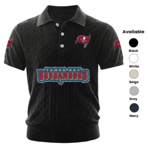 Tampa Bay Buccaneers Polo Shirt Men Knitted Top Texture, Short Sleeve
