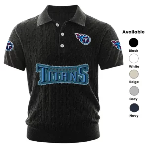 Tennessee Titans Polo Shirt Men Knitted Top Texture, Short Sleeve