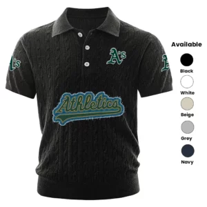 Athletics Polo Shirt Men Knitted Top Texture, Short Sleeve
