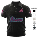 Atlanta Braves Polo Shirt Men Knitted Top Texture, Short Sleeve