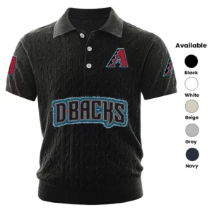 Arizona Diamondbacks Polo Shirt Men Knitted Top Texture, Short Sleeve