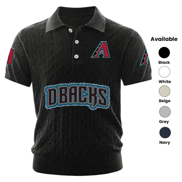 Arizona Diamondbacks Polo Shirt Men Knitted Top Texture, Short Sleeve
