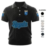 Kansas City Royals Polo Shirt Men Knitted Top Texture, Short Sleeve