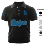 Los Angeles Dodgers Polo Shirt Men Knitted Top Texture, Short Sleeve