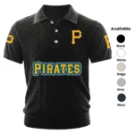 Pittsburgh Pirates Polo Shirt Men Knitted Top Texture, Short Sleeve