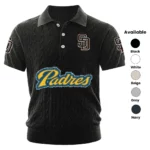 San Diego Padres Polo Shirt Men Knitted Top Texture, Short Sleeve