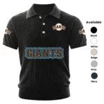 San Francisco Giants Polo Shirt Men Knitted Top Texture, Short Sleeve