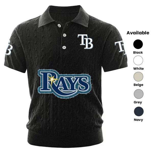Tampa Bay Rays Polo Shirt Men Knitted Top Texture, Short Sleeve