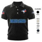 Toronto Blue Jays Polo Shirt Men Knitted Top Texture, Short Sleeve