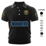 Denver Nuggets Polo Shirt Men Knitted Top Texture, Short Sleeve