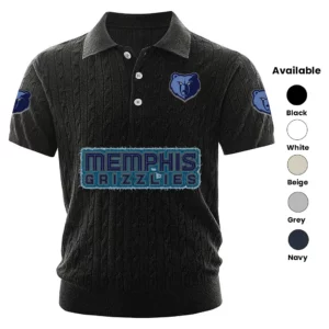 Memphis Grizzlies Polo Shirt Men Knitted Top Texture, Short Sleeve