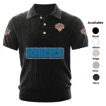 New York Knicks Polo Shirt Men Knitted Top Texture, Short Sleeve