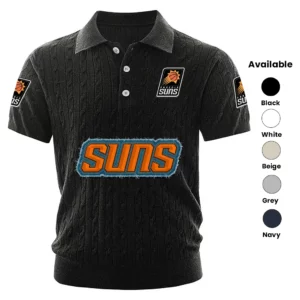 Phoenix Suns Polo Shirt Men Knitted Top Texture, Short Sleeve