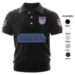 Sacramento Kings Polo Shirt Men Knitted Top Texture, Short Sleeve