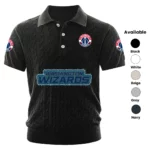 Washington Wizards Polo Shirt Men Knitted Top Texture, Short Sleeve