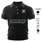 Anaheim Ducks Polo Shirt Men Knitted Top Texture, Short Sleeve