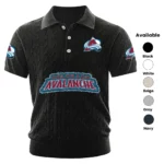 Colorado Avalanche Polo Shirt Men Knitted Top Texture, Short Sleeve