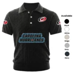 Carolina Hurricanes Polo Shirt Men Knitted Top Texture, Short Sleeve