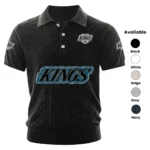 Los Angeles Kings Polo Shirt Men Knitted Top Texture, Short Sleeve