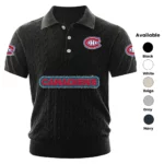 Montreal Canadiens Polo Shirt Men Knitted Top Texture, Short Sleeve