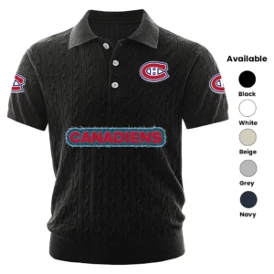 Montreal Canadiens Polo Shirt Men Knitted Top Texture, Short Sleeve