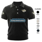 Nashville Predators Polo Shirt Men Knitted Top Texture, Short Sleeve