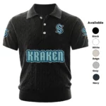 SeaKraken Polo Shirt Men Knitted Top Texture, Short Sleeve