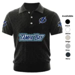 Tampa Bay Lightning Polo Shirt Men Knitted Top Texture, Short Sleeve