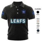 Toronto Maple Leafs Polo Shirt Men Knitted Top Texture, Short Sleeve